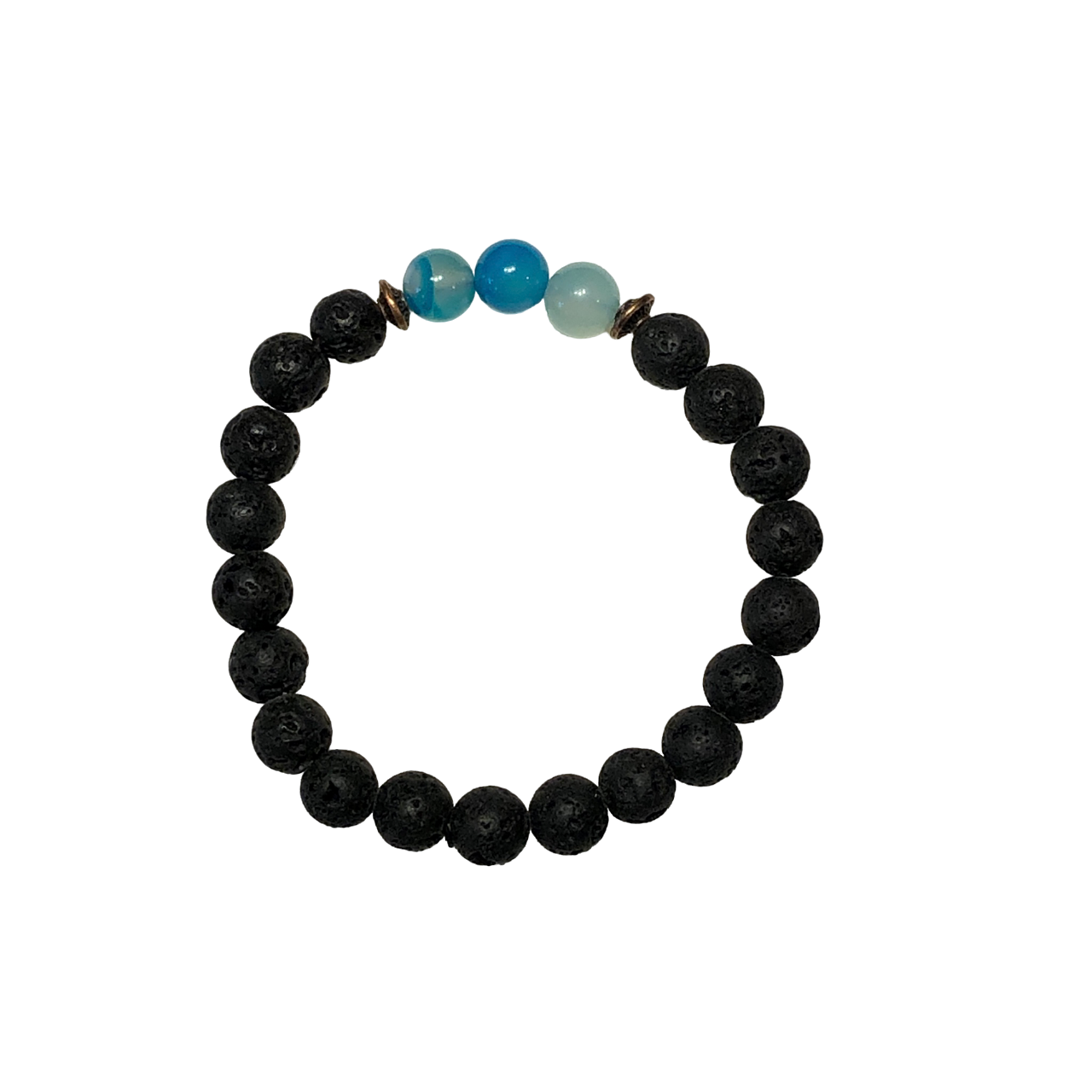 lava bead bracelets blue sardonyx / medium